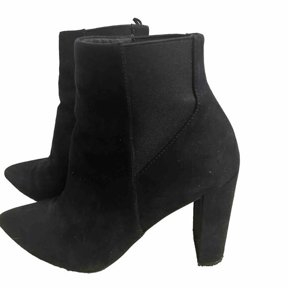 H & M Divided Womens Black  Block Heel Ankle Booties Size US 7 EU 38 - Picture 1 of 6
